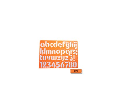 Gioser fluorescente Stencil 09 oval minusculas con 5 piezas