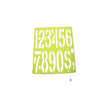 Gioser fluorescente Stencil 13 de numeros 65 mm con 5 piezas