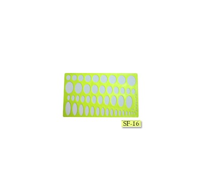 Gioser fluorescente Stencil 16 de elipses con 5 piezas